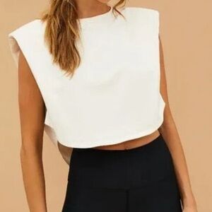 Beach Riot White Muscle Tee